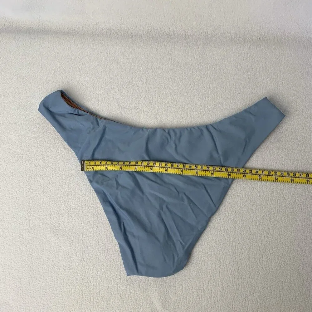 J. Crew Womens Bikini Bottom Large Baby Blue Curved High Waist Cheeky Swim NWT